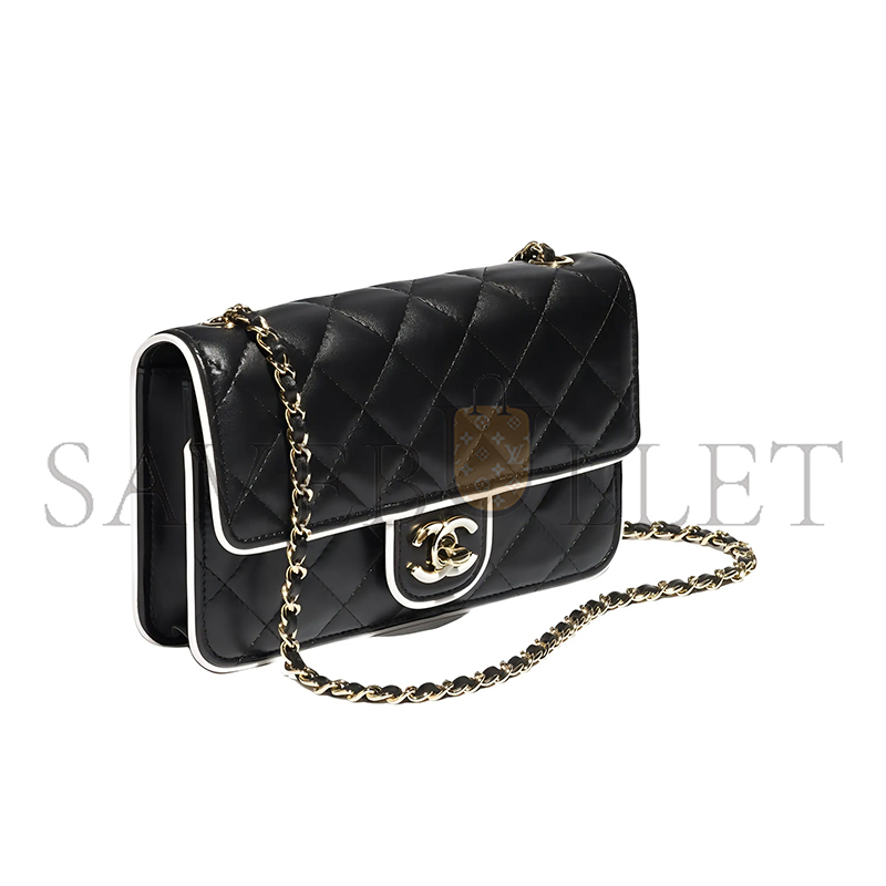 Ch*el master woc black and white chain wallet shoulder bag ap4511 (19*12*3.5cm)